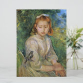 Young Girl With a Bird (von Berthe Morisot) Karte (Stehend Vorderseite)