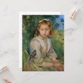 Young Girl With a Bird (von Berthe Morisot) Karte (Vorderseite/Rückseite Beispiel)