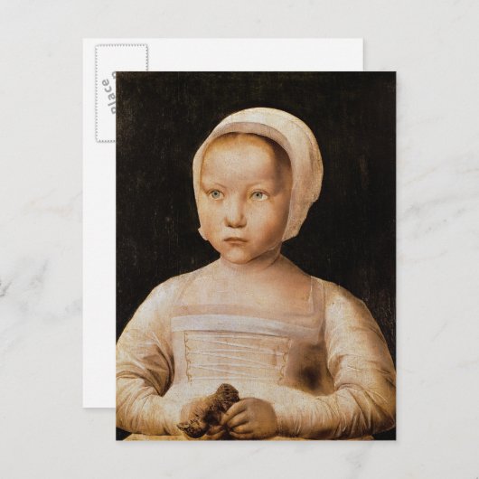 Young Girl with a Dead Bird, c.1500-25 Postkarte (Vorne/Hinten)