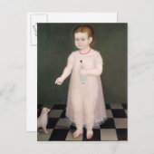 Young Girl with a Doll, 1838 Postkarte (Vorne/Hinten)