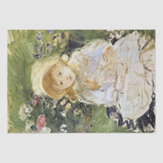 Young Girl with a Doll (von Berthe Morisot) Seidenpapier (Vorderseite)