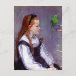Young Girl with a Parrot, Berthe Morisot, Postkarte