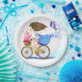 Young Girl with Bike Paper Tellers - Liebe Pappteller (Party)
