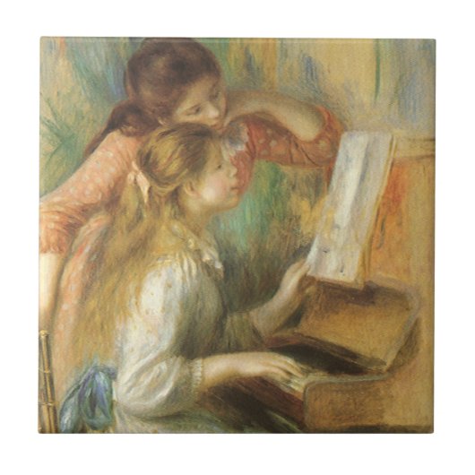 Young Girls at Piano von Pierre Renoir Fliese (Vorderseite)