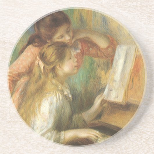 Young Girls at Piano von Pierre Renoir Getränkeuntersetzer (Vorne)