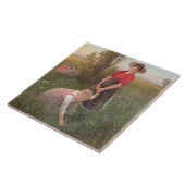 Young Girls Picking Blume Fliese (Seite)