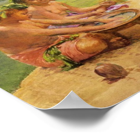 Young Girls Preparing Kava - John LaFarge Poster (Ecke)