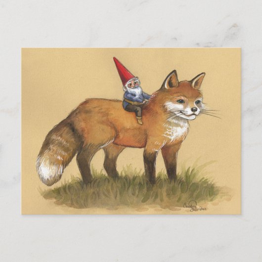 Young Gnome und Fox Postkarte (Vorderseite)