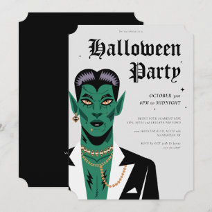 Young Goth Frankenstein Halloween-Party Einladung