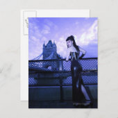 Young Goth woman bei Tower Bridge, London Postkarte (Vorne/Hinten)