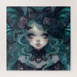 Young Gothic Bat Girl Puzzle