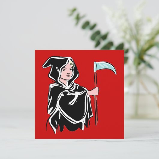 Young Grim Sensenmann Einladung (Stehend Vorderseite)