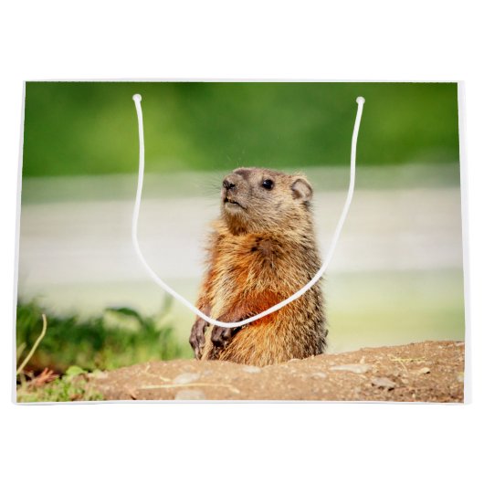 Young Groundhog Große Geschenktüte (Vorderseite)