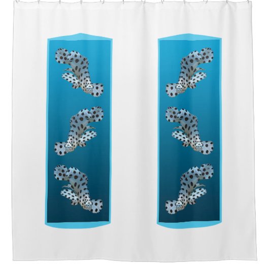 Young Grouper - Designgradientenblau | Duschvorhang (Vorderseite)