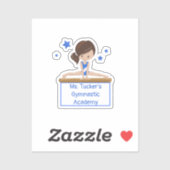 Young Gymnast Academy School Class Custom Text Aufkleber (Blatt)