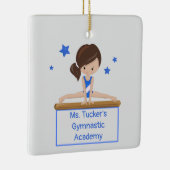 Young Gymnast Academy School Class Custom Text Keramikornament (Rechts)