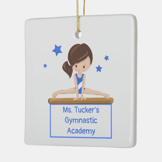 Young Gymnast Academy School Class Custom Text Keramikornament (Links)