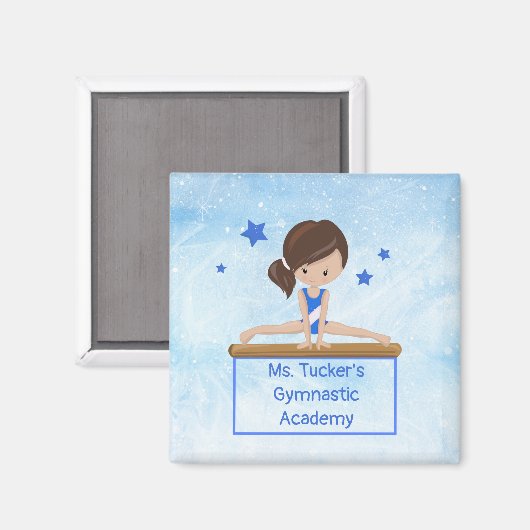 Young Gymnast Academy School Class Custom Winter Magnet (Vorderseite/Rückseite)