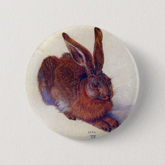 Young Hare by Albrecht Durer, Renaissance Fine Art Button (Vorderseite)