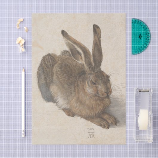 Young Hare by Albrecht Durer, Renaissance Fine Art Seidenpapier (Handwerk)