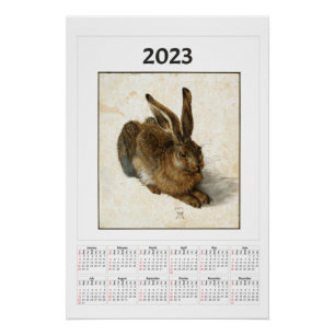 Young Hare Calendar für 2023 Albrecht Dürer Poster