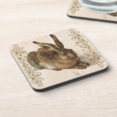 Young Hare von Albrecht Dürer mit Leafy Accents Untersetzer (Linke Seite)