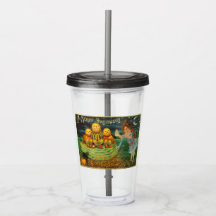 Young Hexe's Brew: Pumpkin Men on Magick Altar Acryltrinkbecher