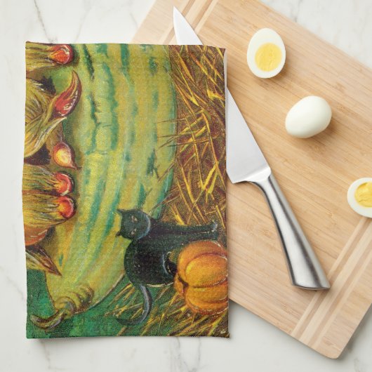 Young Hexe's Brew: Pumpkin Men on Magick Altar Geschirrtuch (Viertel Falte)