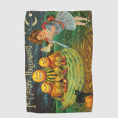 Young Hexe's Brew: Pumpkin Men on Magick Altar Golfhandtuch (Vorderseite)