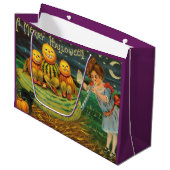 Young Hexe's Brew: Pumpkin Men on Magick Altar Große Geschenktüte (Vorderseite Schrägansicht)