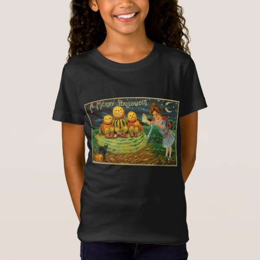 Young Hexe's Brew: Pumpkin Men on Magick Altar T-Shirt (Vorderseite)