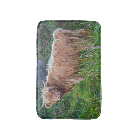 Young Highland Cow Bath Mat Badematte (Vorderseite Vertikal)
