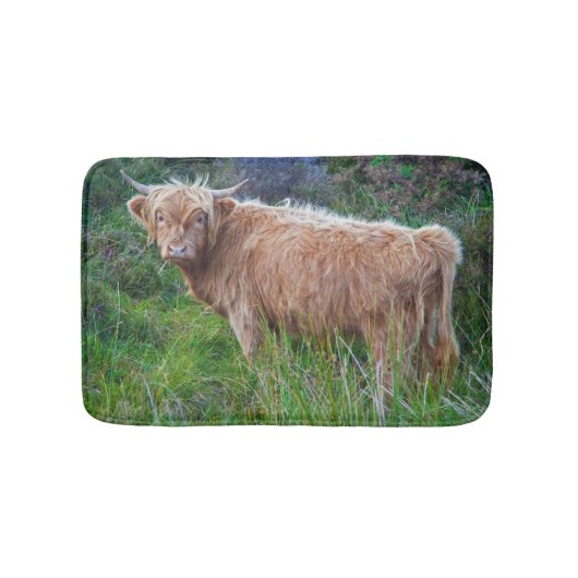 Young Highland Cow Bath Mat Badematte (Vorderseite)