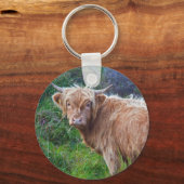 Young Highland Cow Keyring Schlüsselanhänger (Vorderseite)