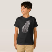 Young Howling Wolf Niedlich Grau Wolf Art T-Shirt (Vorne ganz)