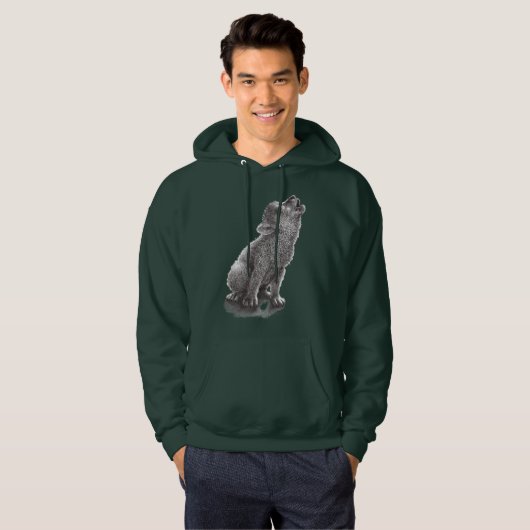 Young Howling Wolf - Zeichnend Hoodie (Vorne ganz)