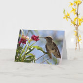 Young Hummer Greeting Card Karte (Gelbe Blume)