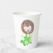Young Igel & Wild Strawberry Blume Pappbecher (Rückseite)