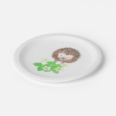 Young Igel & Wild Strawberry Blume Pappteller (Schrägansicht)