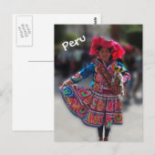 Young Inka Girl in Arequipa Peru Postkarte (Vorne/Hinten)