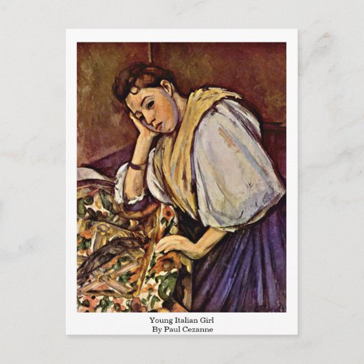 Young Italian Girl von Paul Cezanne Postkarte (Vorderseite)