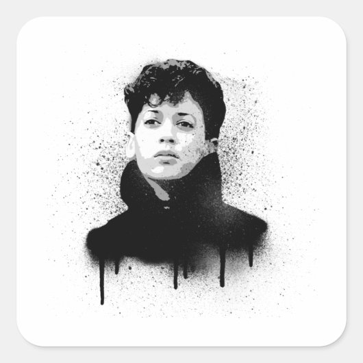 Young Kamala Harris Graffiti Art Quadratischer Aufkleber (Vorderseite)