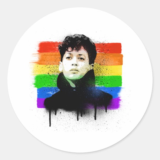Young Kamala Harris LGBTQ Pride Graffiti Runder Aufkleber (Vorderseite)