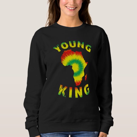 Young King Africa Map Kente Cloud Men Women 1 Sweatshirt (Vorderseite)