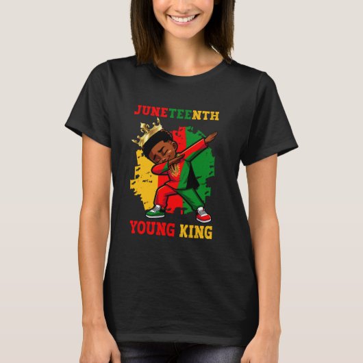 Young King African American 1865 Boys Juneteenth K T-Shirt (Vorderseite)