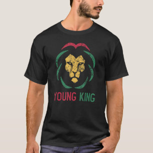 Young King African Lion Boy Black History Monat Af T-Shirt