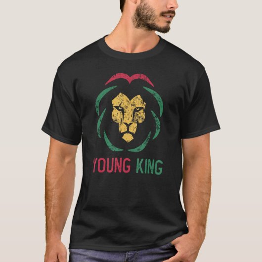 Young King African Lion Boy Black History Monat Af T-Shirt (Vorderseite)