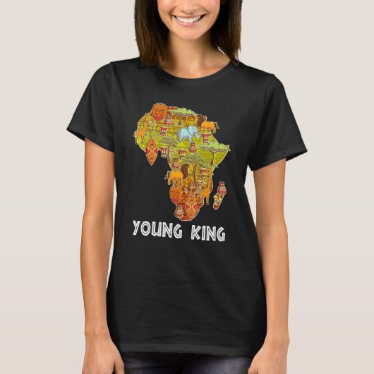 Young King African Little King Black History Month T-Shirt (Vorderseite)