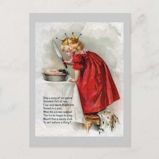 Young King Finds Blackbirds in Pie Postkarte (Vorderseite)