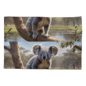 Young Koala am See Kissenbezug (Rückseite)